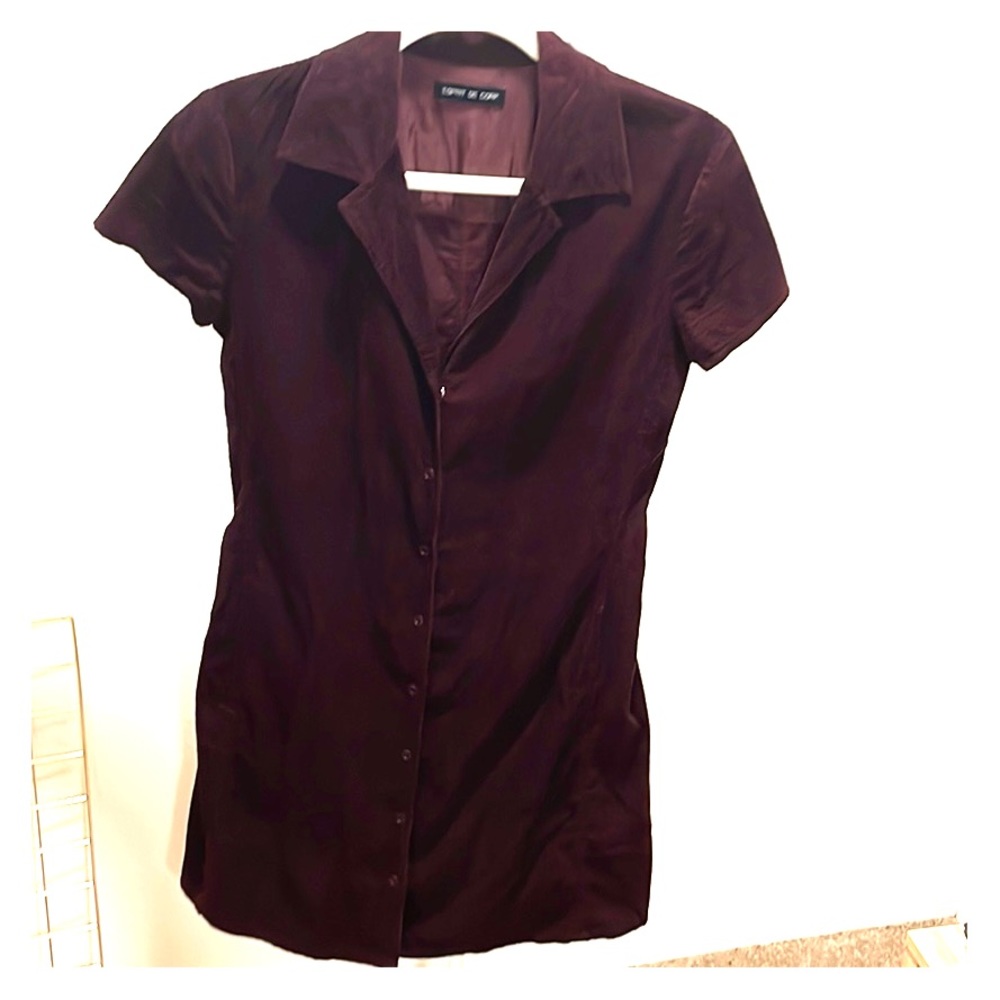 Vintage burgundy corduroy button dress